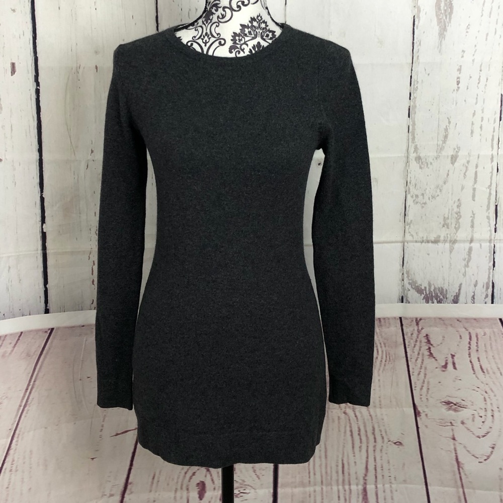 Malika Cashmere Dark Gray Crewneck Sweater EUC S